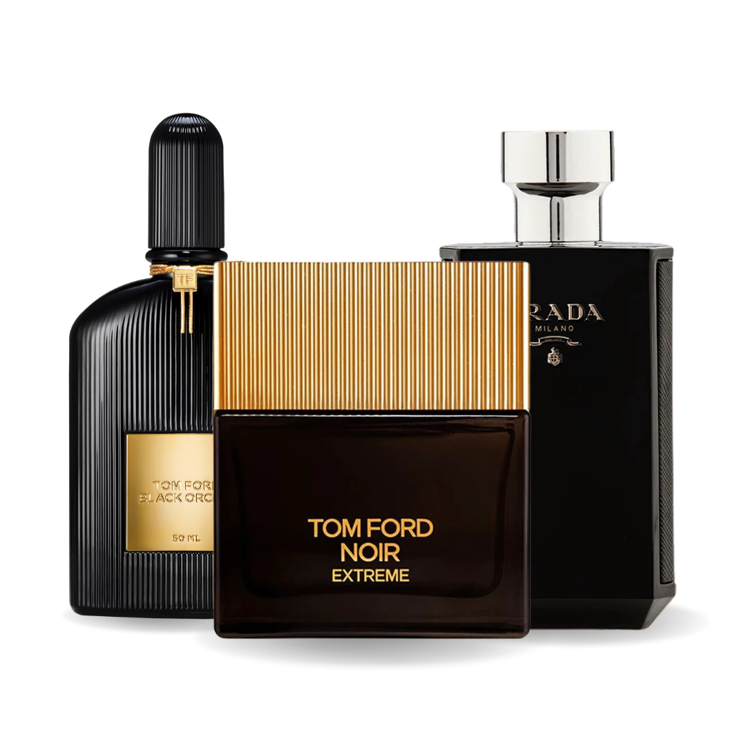 PACK DE 3 PERFUMES: BLACK ORCHID, NOIR EXTREME, PRADA INTENSE 100 ML